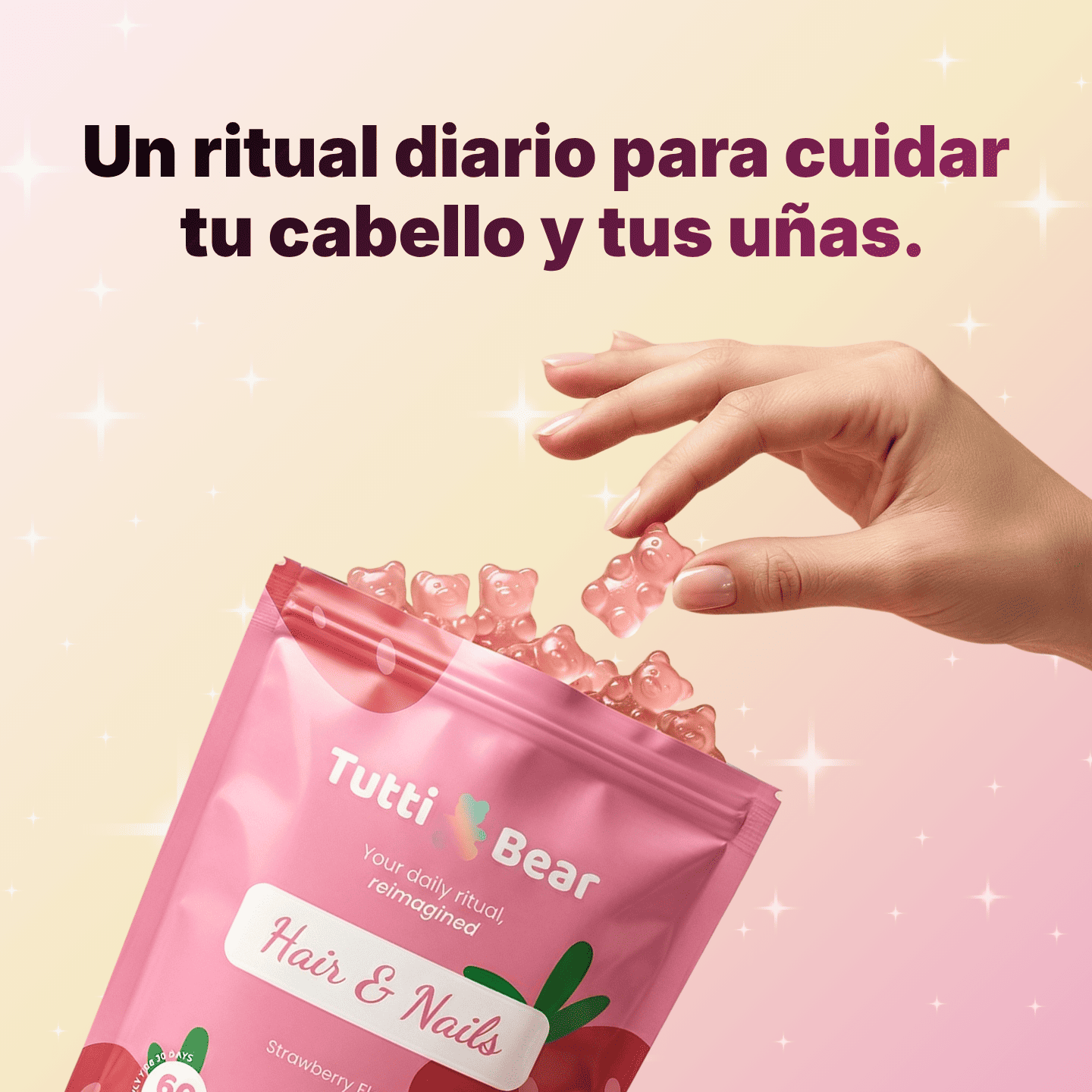 Gominolas para Cabello y Uñas 60 Unidades | Tutti Bear