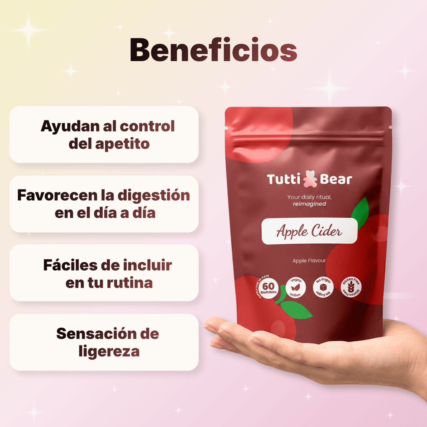 Gominolas de Vinagre de Manzana 60 Unidades | Tutti Bear