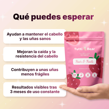 Gominolas para Cabello y Uñas 60 Unidades | Tutti Bear