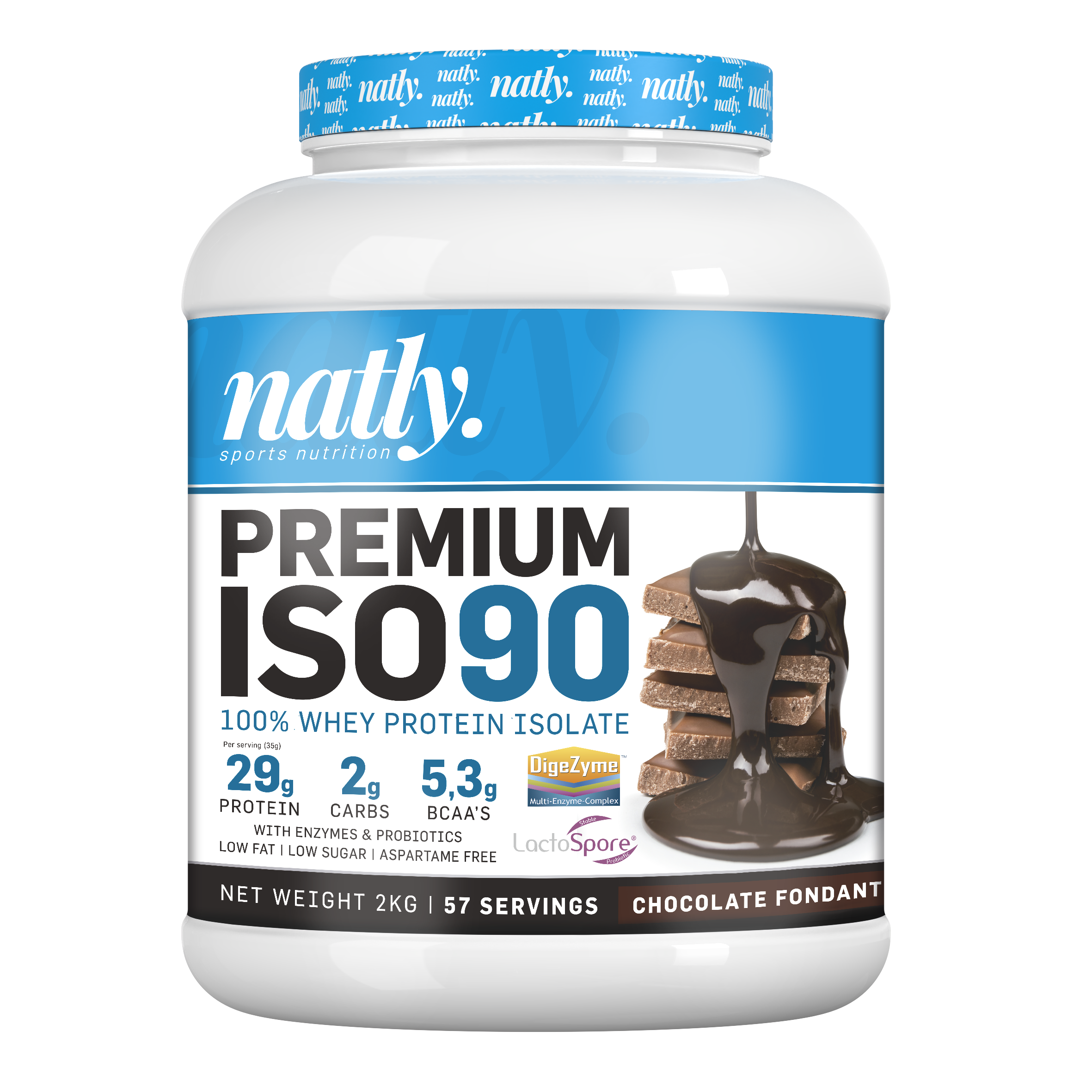 Natly Premium ISO90 2kg sabor Chocolate Fondant