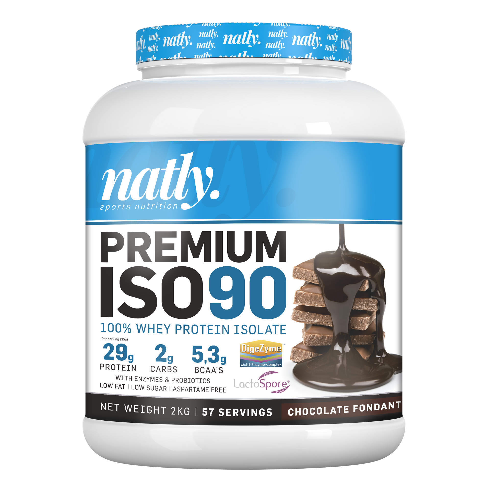 Natly Premium ISO90 2kg sabor Chocolate Fondant