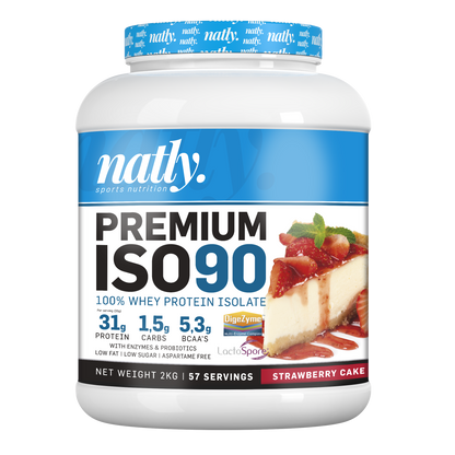 Natly Premium ISO90 2kg sabor Strawberry Cake