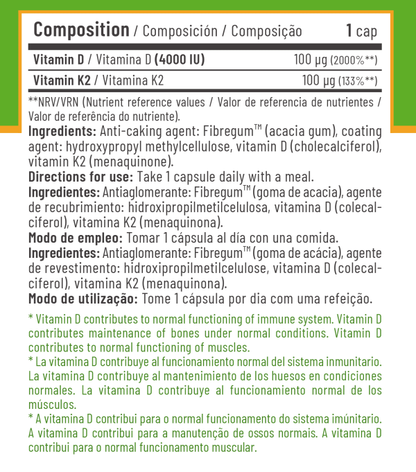 Vitamina D3+K2 60 cápsulas Natly, foto 2